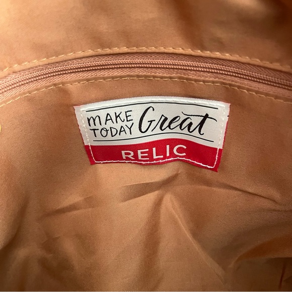 Relic Stop & Smell The Roses Tote Bag Pebbled Faux Leather Multicolor Brass Stud - Picture 12 of 16